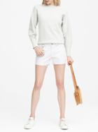 Banana Republic Womens Stain-resistant Frayed 3 Denim Short White Denim Size 14