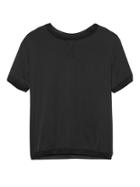 Banana Republic Womens Soft Jersey Mixed-media T-shirt Black Size M