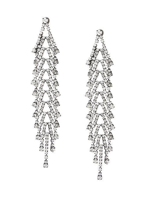 Banana Republic Crystal Edge Chandelier Earring - Clear Crystal