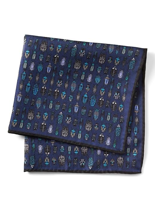 Banana Republic Mens Bug Collection Silk Pocket Square Navy Size One Size