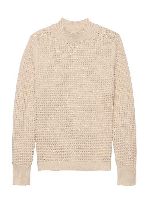 Banana Republic Womens Washable Wool-cashmere Mock-neck Sweater Camel Size L