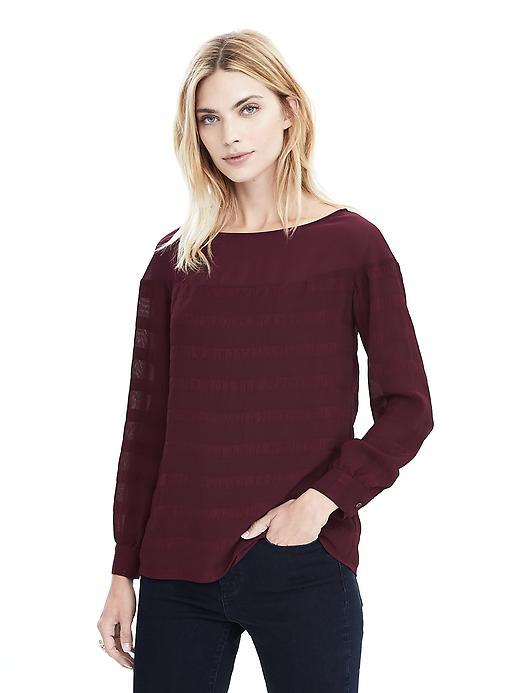 Banana Republic Curved Blouse Size M Petite - Secret Plum