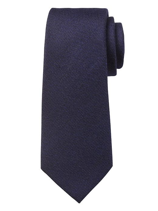 Banana Republic Mens Solid Silk Wool Tie Navy Size One Size