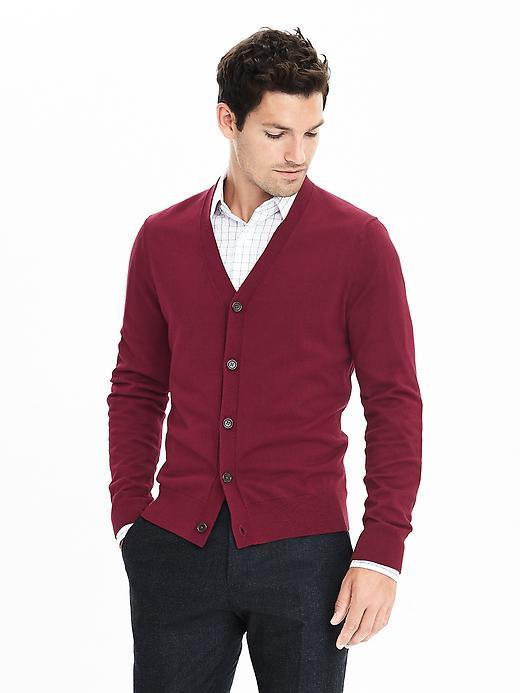 Banana Republic Mens Silk Cotton Cashmere Cardigan Size M - Black Rose