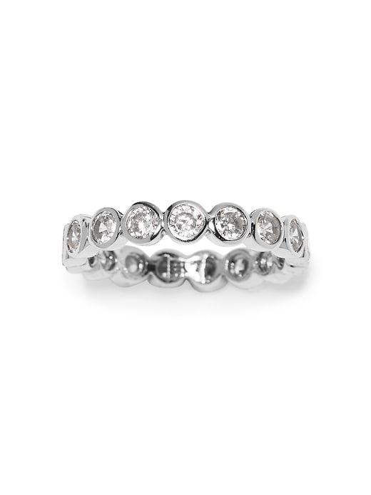 Banana Republic Womens Embedded Stone Ring Silver Size 5