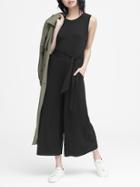 Banana Republic Petite Soft Ponte Cropped Wide-leg Jumpsuit