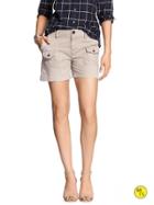 Banana Republic Womens Factory Chino Cargo Short Size 0 Petite - Millstone