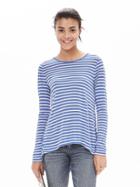 Banana Republic Womens Chevron Stripe High/low Tee Size L - White