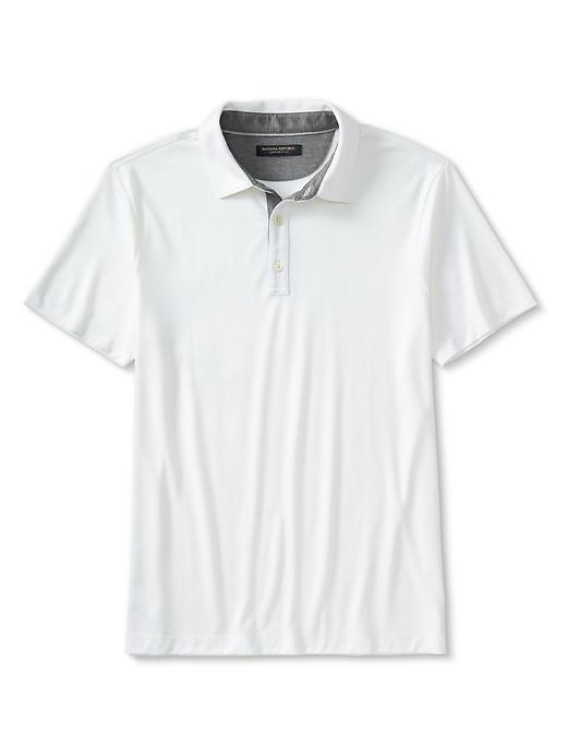 Banana Republic Mens Tailored Cotton/silk Polo Size L Tall - White