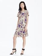 Banana Republic Womens Short Sleeve Drop Waist Dress Size 0 Petite - Gray