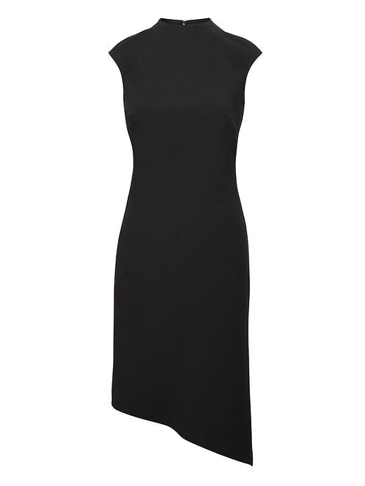 Banana Republic Womens Petite Mock-neck Sheath Dress Black Size 0