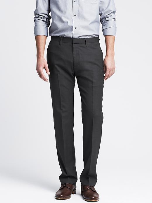 Banana Republic Mens Tailored Slim Fit Charcoal Wool Dress Pant Size 31w 30l - Dark Charcoal Gray