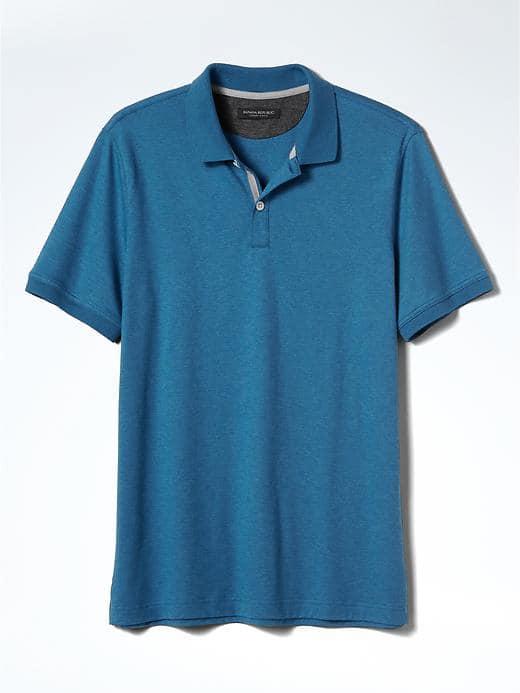 Banana Republic Mens Luxury Touch Polo - Azure Blue