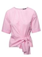Banana Republic Womens Gingham Tie-front Top Pink Gingham Size Xl
