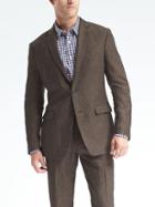 Banana Republic Mens Standard Solid Linen Suit Jacket - Brown