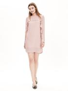 Banana Republic Womens Ruffle Trim Dress Size 0 - Pink Bubbles
