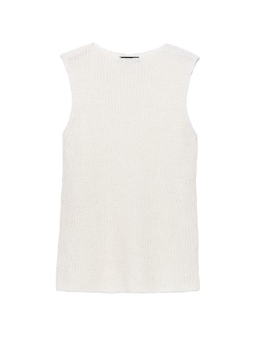 Banana Republic Womens Petite Italian Linen Sweater Shell Sweater Ivory Size M