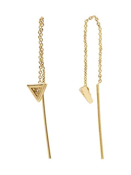 Banana Republic Sparkle Triangle Threader Earring Size One Size - Gold