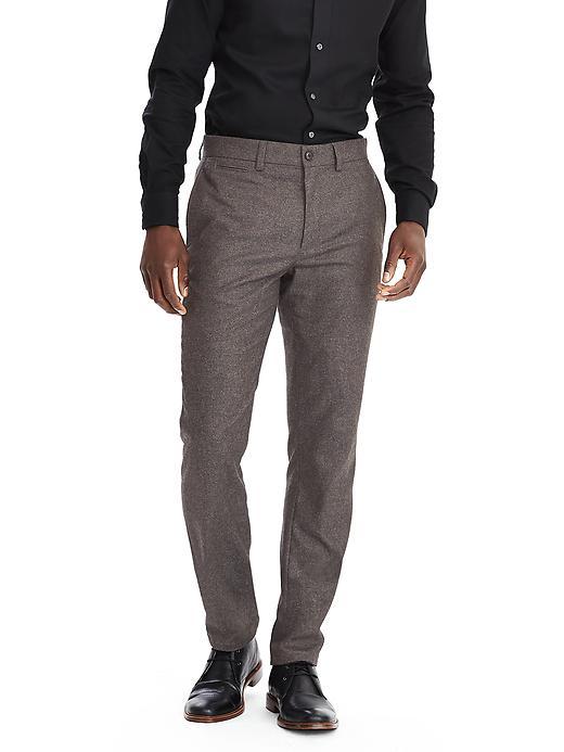 Banana Republic Mens Aiden Wool Twill Taupe Trouser Size 32w 36l Tall - Taupe Heather