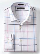 Banana Republic Mens Grant Fit Supima Cotton Windowpane Shirt - White/blue