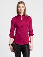 Banana Republic Womens Fitted Non Iron Sateen Shirt Size 0 - Red Peony