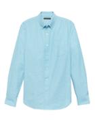 Banana Republic Mens Grant Slim-fit 100% Cotton Oxford Shirt Southern Turqioise Size S