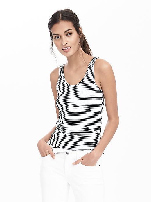 Banana Republic Essential Ribbed Tank Size L - White