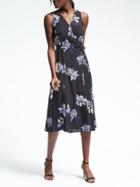Banana Republic Womens Sleeveless Floral Wrap Dress - Lavender