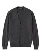 Banana Republic Mens Extra Fine Italian Merino Cardigan - Dark Charcoal Heather