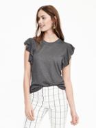 Banana Republic Womens Sleeveless Ruffle Sweater Size L - Vintage Gray