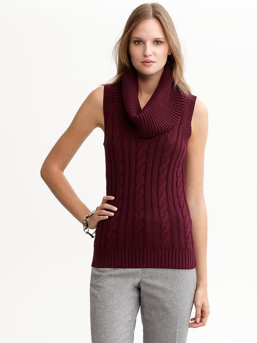 Banana Republic Cable Knit Sleeveless Cowlneck
