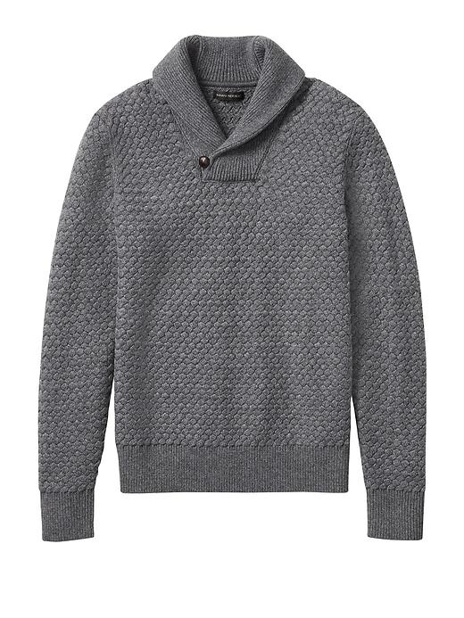 Banana Republic Merino-blend Basketweave Shawl Sweater