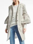Banana Republic Womens Limited Edition Puff Sleeve Coat - Light Khaki