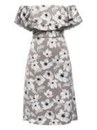 Banana Republic Womens Floral Off-the-shoulder Dress Gray Size 20