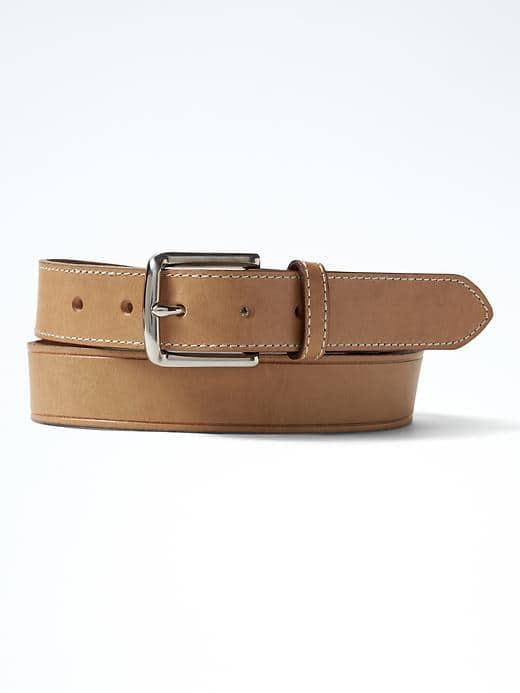 Banana Republic Mens Tab Stitch Belt - Mustard
