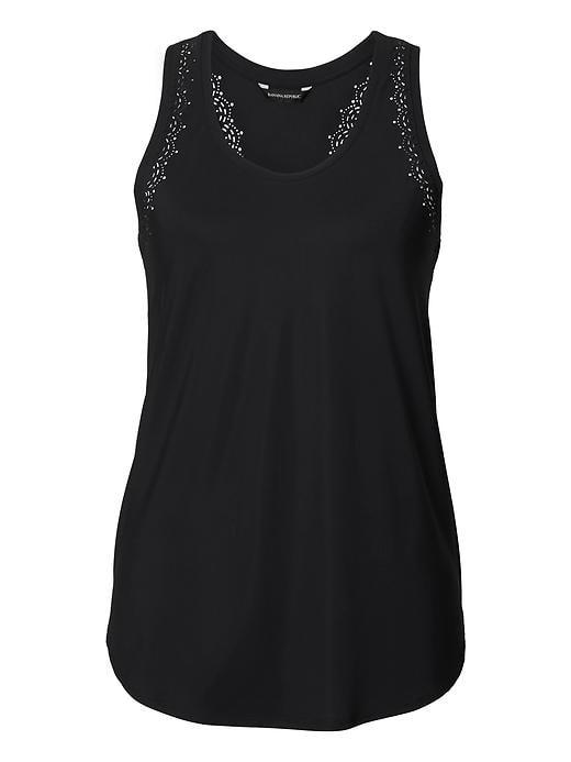 Banana Republic Womens Laser Cut Racerback Tank - Black