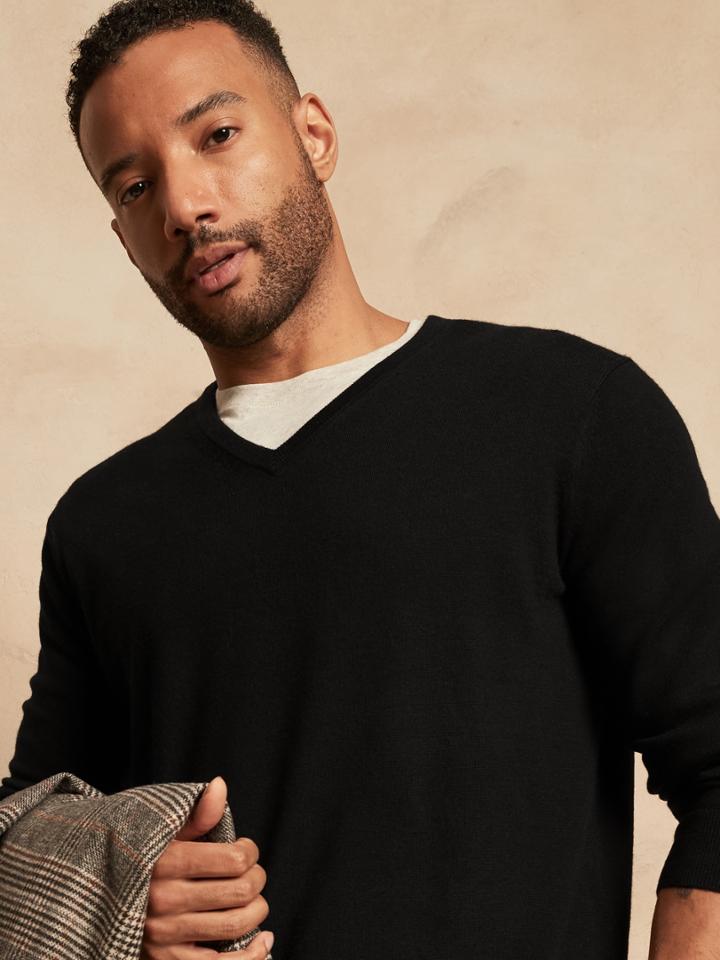 Italian Merino V-neck Sweater