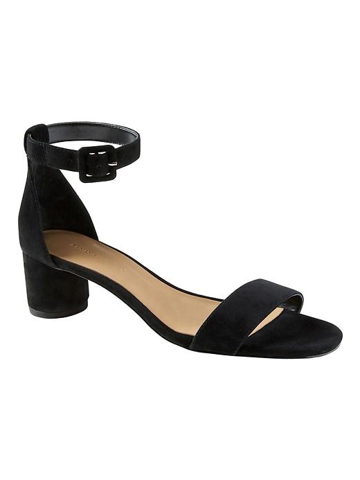 Banana Republic Womens Bare Low Block-heel Sandal Black Size 8