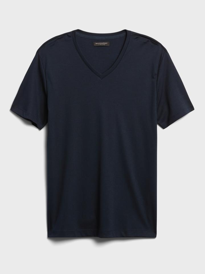 Luxury-touch V-neck T-shirt