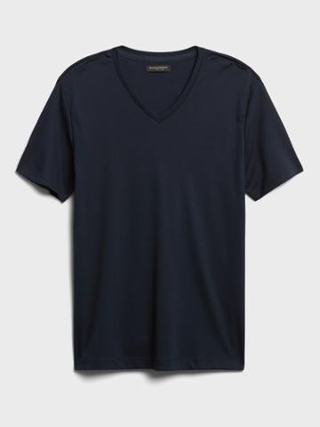 Luxury-touch V-neck T-shirt