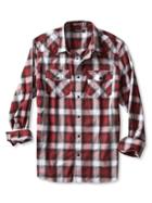 Banana Republic Mens Tailored Slim Fit Check Western Shirt Size L Tall - Jersey Brick
