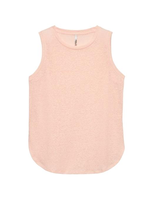Banana Republic Womens Curved-hem Linen Blend Tank Pink Blush Size Xs