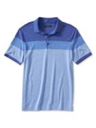 Banana Republic Mens Luxe Touch Colorblock Polo Size L Tall - Light Blue
