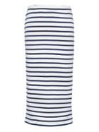 Banana Republic Womens Stripe Ribbed Midi Pencil Skirt Bold Blue Stripe Size Xs
