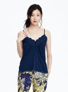 Banana Republic Womens Scallop Embroidered Cami Size L - Stowaway Blue