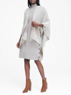 Banana Republic Womens Turtleneck Sweater Dress With Button-sides Light Gray Size Xxl