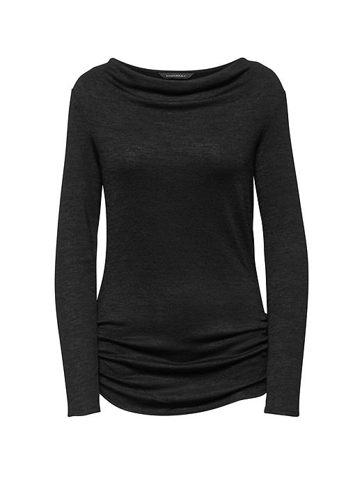 Banana Republic Womens Luxespun Cowl-neck Top Black Size M
