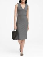 Banana Republic Petite Ponte V-neck Sheath Dress