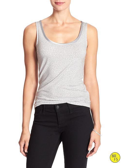 Banana Republic Factory Luxe Trim Print Tank Size L - Light Gray