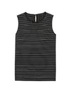 Banana Republic Womens Side-slit Tunic Black With White Stripe Size M